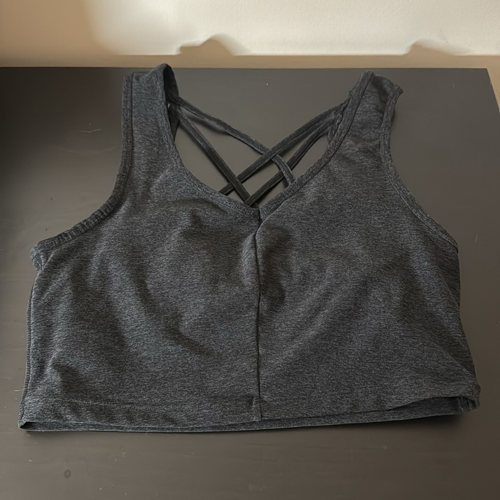 Zella Grey Shade Sportsā Bra Crisscross Back | Medium